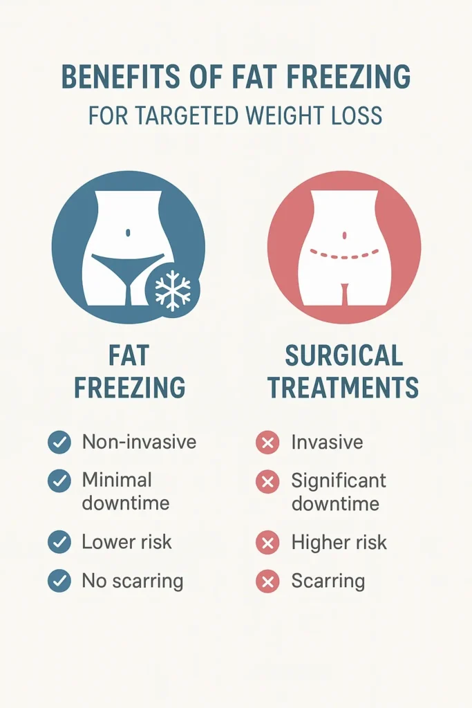 graphic showing the benefits of fat freezing Northolt