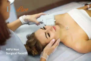 Woman having Hi-Fu to reduce wrinkles Northolt.